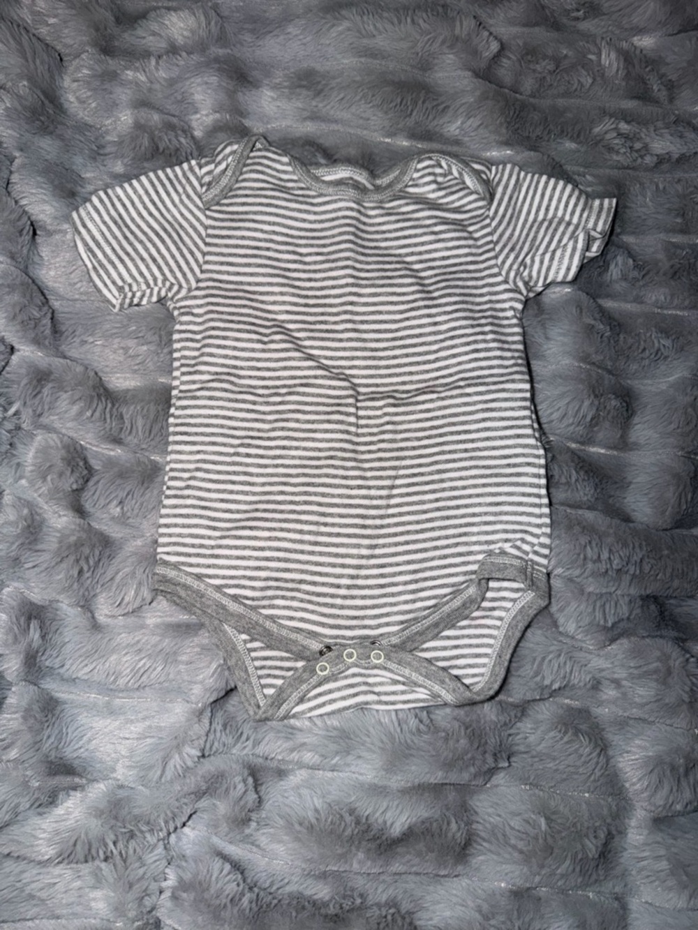 Grey & White Striped Baby One-Piece Bodysuit
